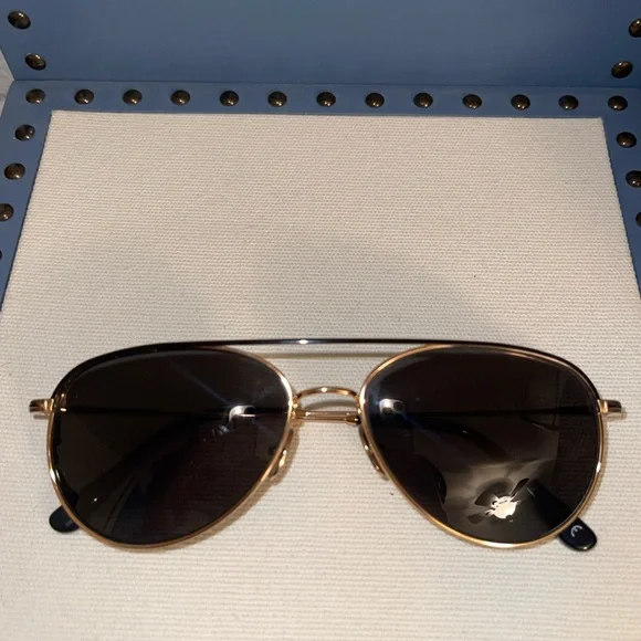 Tom Ford Gold Aviator Sunglasses - Picture 10 of 11